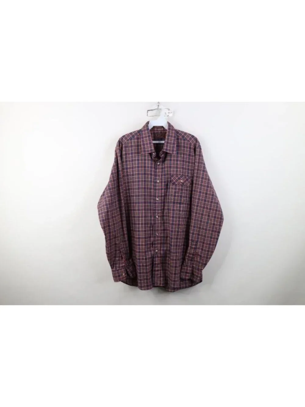 Vintage 70s 80s Levis Mens Size Large Rainbow Plaid Collared Button Shirt USA